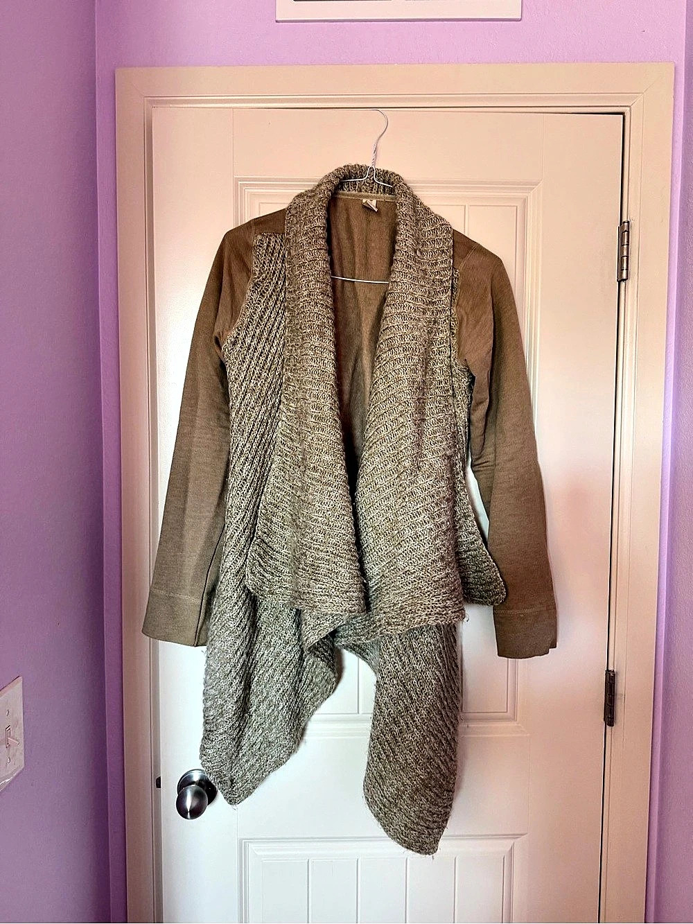 Prana Draped Wool Jacket in Brown & Gray Like New